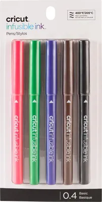 Obrázok produktu pre Cricut Infusible Ink, Jemná, 5 farba/farieb, Čierna, Bezfarebný, Zelená, Purpurová, Červená, Kolo, Chlapec / dievča, 5 kusov