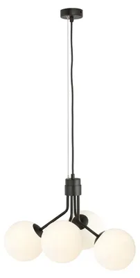 Produktbild von Pendelleuchte NOVA aus schwarzem Stahl und Opalglas