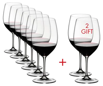 Produktbild von RIEDEL - Vinum Carbernet/ Sauvignon/ Merlot Glas 65 cl, Vorteilsset - Kauf 8 Zahl 6