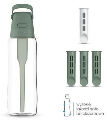 Zdjęcie produktu dla Dafi Szklana Butelka Filtrująca GLASS 0,6 Szałwiowy 4x Filtr