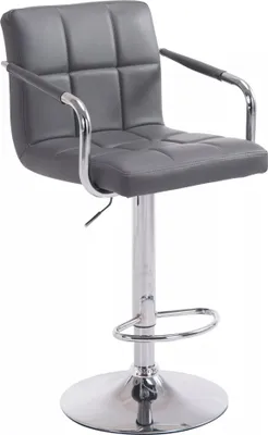 Obrázok produktu pre In And OutdoorMatch Moderná barová stolička s operadlom Zoie - Sada 1 - Ergonomická - Barová stolička do kuchyne alebo jedálne - Sivá - Nastaviteľná výška 61-81 cm