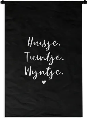 Produktbild von MuchoWow® Wandteppich Wandbehang Haus, Garten, Wein - Zitate - Text - Wein - Haus 120x180 cm Tapisserie Dekoration Wandtuch - Schlafzimmer - Dekorationen für das Haus