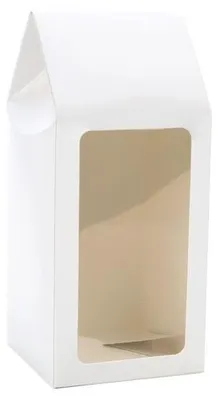 Produktbild von Pappschachteln mit Fenster 9x9x21.5cm Weiß (25 Stück) [FS331]