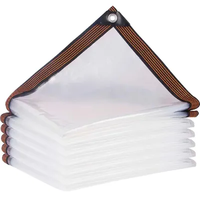 Produktbild von Wasserdichtes Transparentes PVC-Planen 4 x 4 m mit Ösen für Garten und Bau