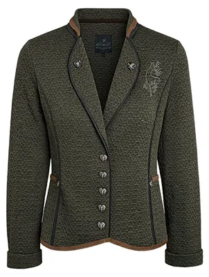 Produktbild von Trachtenjacke LARA Oliv mit fein strukturierter Jacquard-Optik für Dirndl und Lederhose
