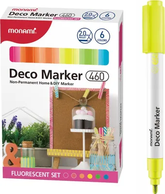 Produktbild von Marker Deco 460 6 Farben Fluo Monami