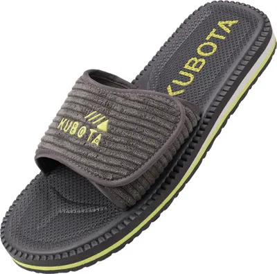 Produktbild von Kubota Cord Schlappen mit Klettverschluss Latschen Haussuche Herren "Velcro Cord" Graphit, 43