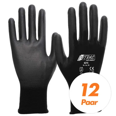 Produktbild von NITRAS 6215 Nylon Strickhandschuh, Schutzhandschuhe, Gartenhandschuhe - 12 Paar Größe:10