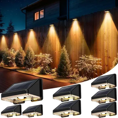 Productafbeelding van Buitenwandlamp Op Zonne-Energie, 8St, IP67 Waterdicht