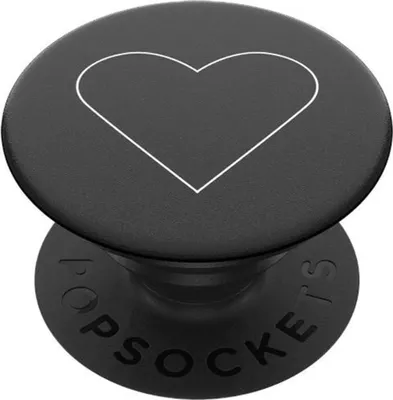 Obrázek produktu pro PopSockets 800667, Madlo, Černá, Bílá, Jakékoliv značky, Se srdci, 39,7 mm, 39,7 mm