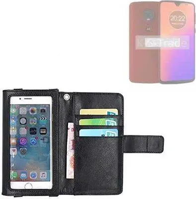 Produktbild von K-S-Trade Handy Hülle Schutz Hülle Kompatibel mit Motorola Moto G7 Plus Case mit Displayschutz / Schutzfolie Flip Cover Wallet case Etui Hülle