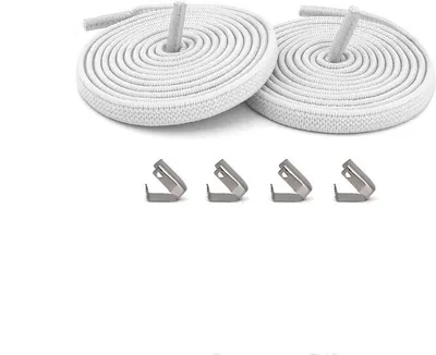 Produktbild von INF Flache Schnürsenkel ohne Binden, elastische Schnürsenkel mit Schnalle Weiß