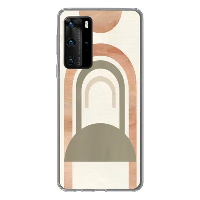 Produktbild von MuchoWow® Handyhülle Schutzhülle Hülle für Huawei P40 Pro Rosa - Grün - Abstrakt Silikon Softcase Handy Hülle - Schutz