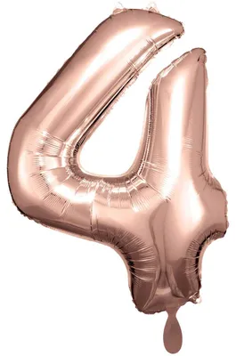 Produktbild von Amscan Zahl 4 RoseŽ Gold 0 0 STK