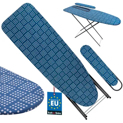 Image de Table à repasser KOTARBAU® Table à repasser réglable 118 x 36 cm avec planche à manches, support pour fer à repasser et housse de protection, bleu