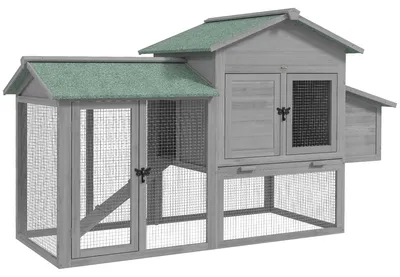 Zdjęcie produktu dla Kurnik PawHut 168 x 75 x 103 cm z wybiegem, budką lęgową i rampą