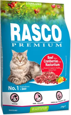 Produktbild von Rasco Premium Sterilized Rind mit Cranberry und Kapuzinerkresse 2kg