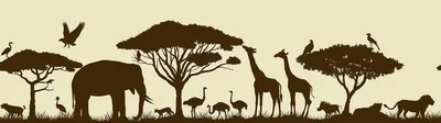 Produktbild von Sanders & Sanders selbstklebende Tapetenbordüre Tiere Gelb und Braun 10 x 500 cm