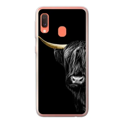 Produktbild von MuchoWow® Handyhülle Schutzhülle Hülle für Samsung Galaxy A20e Schottischer Hochländer - Kühe - Gold Silikon Softcase Handy Hülle - Abdeckung