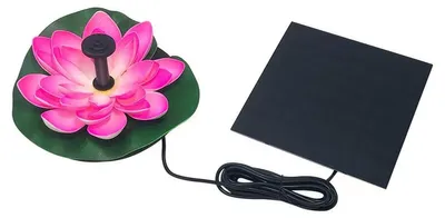 Produktbild von Teichdekoration mit Seerose/Lotusblume, solarbetriebener Springbrunnen mit Schwimmpumpe, Solar-Wasserlotus für die Gartengestaltung, Terrasse, Pool
