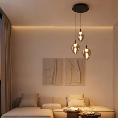 Productafbeelding van Hanglamp Nali 3-lichts smoke glas