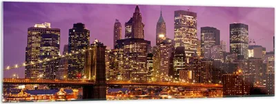 Produktbild von Bilder auf glas - New york nacht brooklyn brücke - 160x50cm - Glasbilder - Wandbilder - Kunstdruck - zum Aufhängen bereit - Wanddekoration aus Glas - Glas Bilder - Wandbild auf Glas - GAB160x50-2660