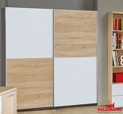 Image de Armoire à portes coulissantes, blanc chêne Sonoma, 170 cm