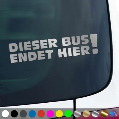 Produktbild von PantherPixel Bus Aufkleber Endet Hier Camping Reisen Transporter Sticker Auto Geschenkidee Farbe Silber