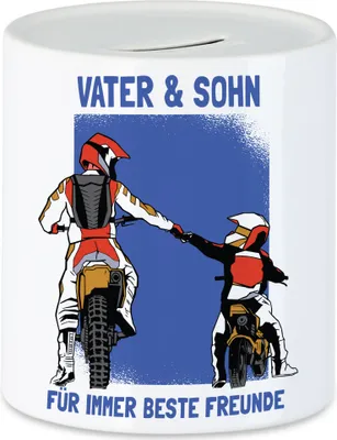 Produktbild von Vater und Sohn Spardose Beste Freunde Papa Motocross Geschenk Motorrad Dirt Bike Vatertag