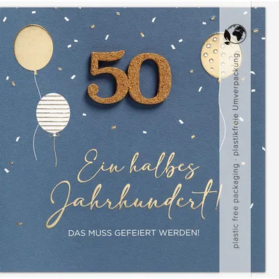Produktbild von Perleberg 7842021-2 Geburtstagskarte Moments Zahl 50 - inkl. Umschlag