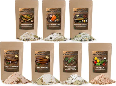 Zdjęcie produktu dla Moritz`s solanka do wędzenia pstrąg, węgorz, zioła, papryka, łosoś, makrela, ryby morskie 4200g solanka do wędzenia grill wędzarnia przyprawa do ryb