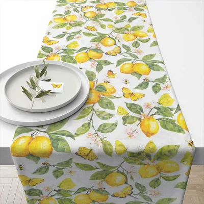 Produktbild von Ambiente Fresh lemons Tischläufer 40x150 cm Weiß