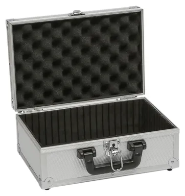 Transportkoffer BASIC S silber - Aluminiumrahmen - Schaumstoffpolster