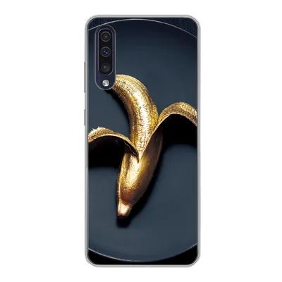 Produktbild von MuchoWow® Handyhülle Schutzhülle Hülle für Samsung Galaxy A30s Goldene Banane auf dunklem Hintergrund Silikon Softcase Handy Hülle - Karteninhaber