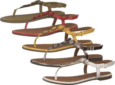 Produktbild von Tamaris 1-28150-22 Sandalen Leder Zehentrenner Sandaletten, Größe:37 EU, Farbe:Beige