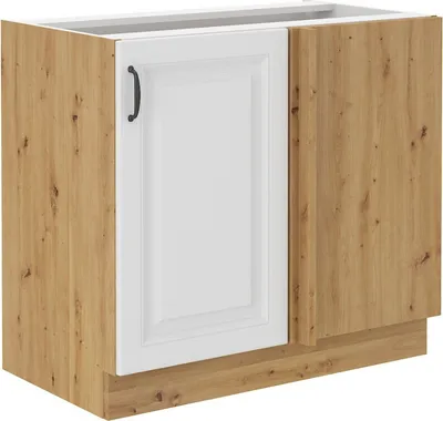 Obrázek produktu pro Prodloužená rohová skříňka SOPHIA - šířka 105 cm, bílá / dub artisan