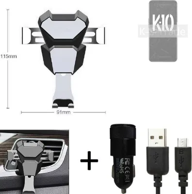 Produktbild von K-S-Trade KFZ Halterung kompatibel mit Oppo K10 5G China Halterung Lüftungshalterung Lüftungsschlitz schwarz-silber Autohalterung Handy inkl. KFZ