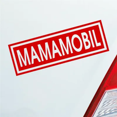 Produktbild von Auto Aufkleber Mamamobil Mama Papa Oma Opa Enkel Familie Liebe 15x5 cm Rot Sticker Heckscheibenaufkleber