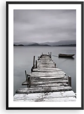 Produktbild von Gerahmtes Poster - Schwarzer Rahmen - Brücke See - 50x70 cm - Wand Bild - Wanddeko - Wandbilder - Kunstposter - Wandposter - Bilderrahmen - Bilder - Kunstdruck - Wandbild - P2BPA50x70-3547