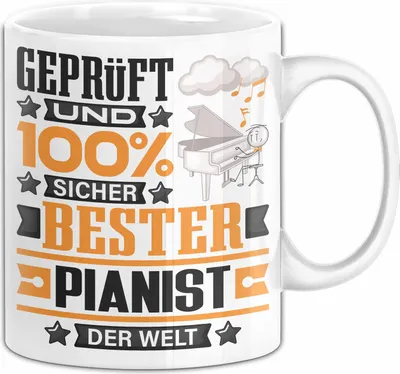 Produktbild von Pianist Geschenk Lustiger Spruch für Pianist Geschenkidee Bester Pianist Der Welt (Weiß)
