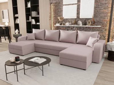Produktbild von BEDANTE WOHNLANDSCHAFT HEWLET U BIS Cosmic 14 Rosa mit Schlaffunktion U-Form Sofa mit Stauraum Bettkasten Wohnzimmersofa Couch Sofa Bettsofa Bettkasten Bettcouch