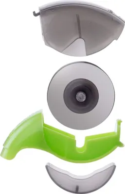 Produktbild von FACKELMANN Kräuterroller mit Kräuterabstreifer, Schneidroller mit scharfen Klingen, Kräuterschneider aus hochwertigem Edelstahl/Kunststoff, hochwertiges Schneidrad (Farbe:Grün/Grau)