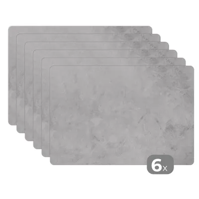 Obrázok produktu pre MuchoWow® Podložky Sada 6 podložiek Umývateľné podložky 30x45x0.3cm Mramor - Textúra - Sivá - Mramorový vzhľad Podložka pod stôl Nekĺzavá a odolná