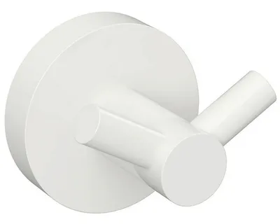Produktbild von Doppelter Wandhaken WHITE aus weißem Messing 5,5cm BEMETA