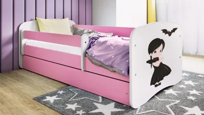 Obrázok produktu pre Detská posteľ pre mladých Streda 70x140, 80x160, 80x180 cm - kompletná súprava s matracom, zásuvkou a ochranou proti vypadnutiu