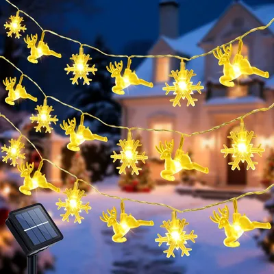Solar-Lichterkette, 50 LEDs, 8 Modi, warmweiß, IP65, wasserdicht