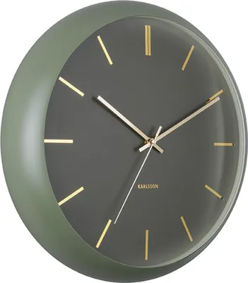 Produktbild von Karlsson - Wanduhr Globe - Moosgrün - Ø40cm