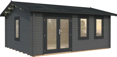 Produktbild von Gartenhaus Palmako Iris 19,1 m² inkl. Fußboden 574 x 448 cm dunkelgrau-anthrazit
