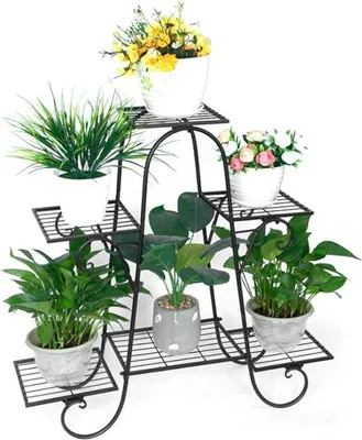 Productafbeelding van Famanu plantentafel met 6 lagen - zwart