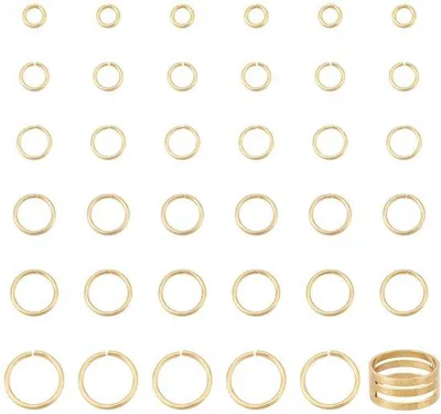 Produktbild von Geschmiedete Ringen - Goldfarben - Ideal für Schmuck - 120 Stück in 6 Größen - Geeignet für kreative Projekte